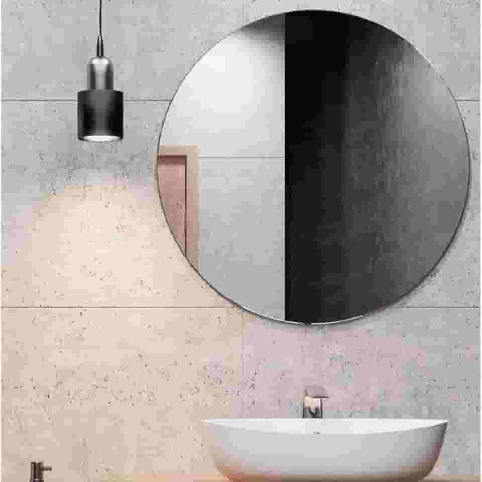 Espelho Redondo Decorativo 30cm Vidro Lapidado Para Banheiro Quarto Sala