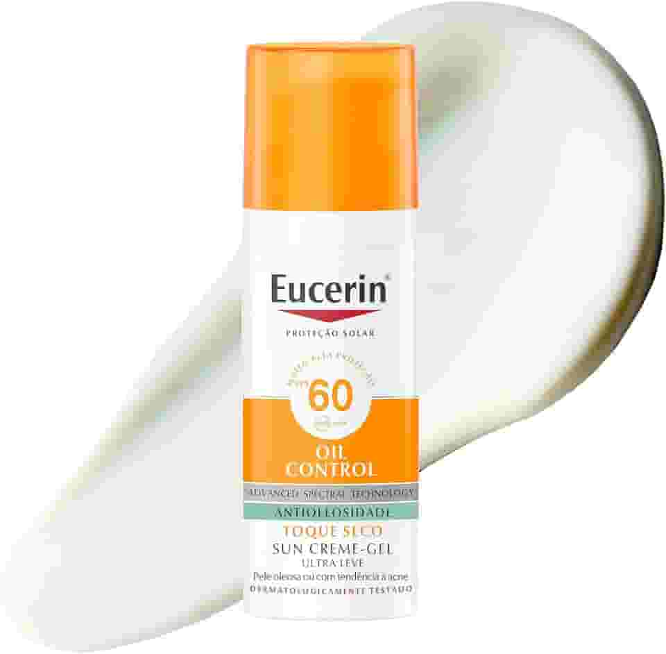 EUCERIN Protetor Solar Facial Oil Control FPS 60 50ml, Antioleosidade, Rosto, Proteção UVA, UVB e Luz Visível