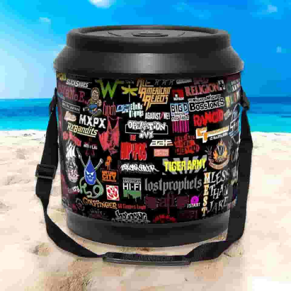Cooler Térmico 21L com Alça Ajustável, Design Rock Bands, Capacidade 24 Latas