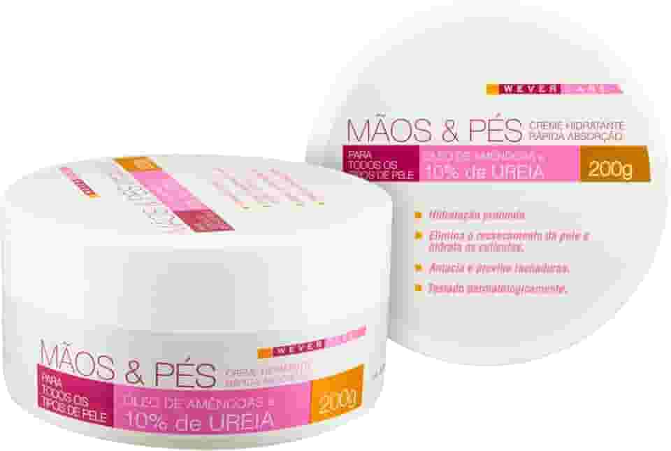 WEVER CARE Creme Hidratante para Mãos e Pés com 10% de Ureia e Óleo de Amêndoas, Rápida Absorção, 200g
