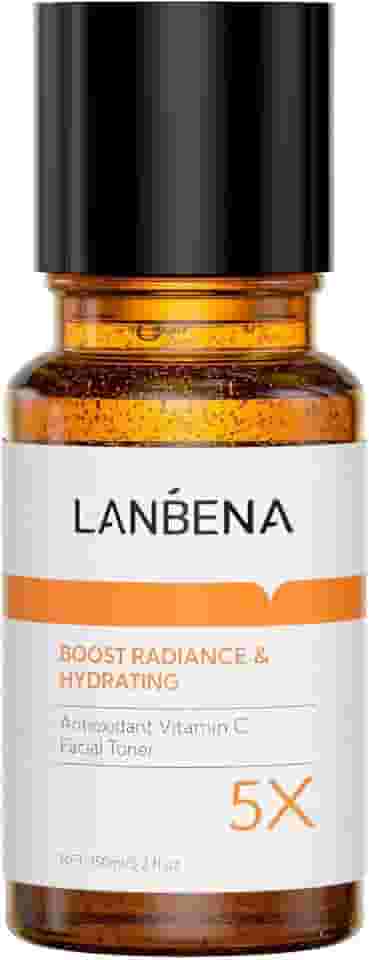 LANBENA Tônico iluminador, tônico facial com vitamina C para um tom uniforme, tônico hidratante para o rosto, sem álcool, aumenta o brilho, acalma a pele, refrescante, sem fragrância – Cuidados com a