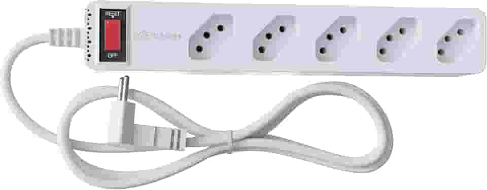 Filtro de Linha iCLAMPER Energia 5 com Proteção contra Surtos Elétricos(DPS) LCF 5 Tomadas, 3 Pinos, 10 Amperes para PC, Notebook, Monitor, Impressora, PS5, Alexa e etc, Bivolt, Cabo de 1m Branco