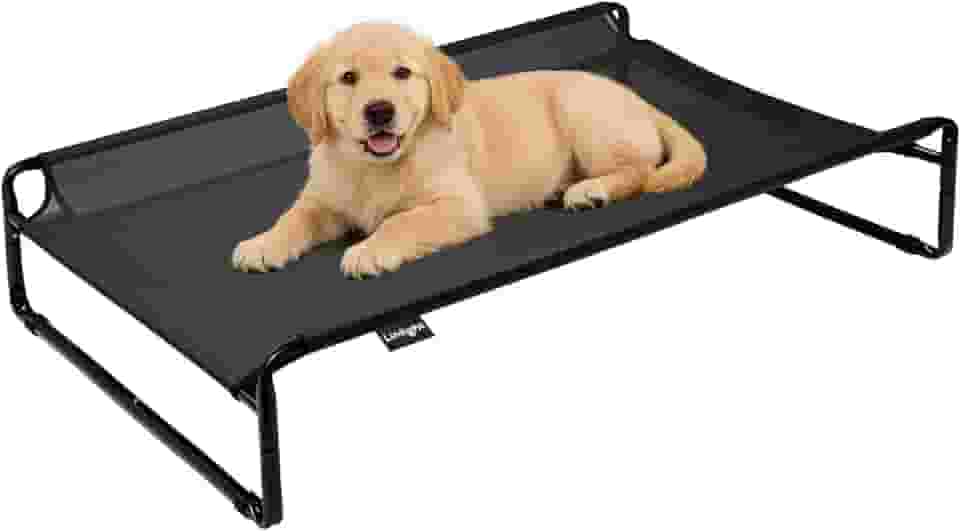 Cama Suspensa para Cachorros Pet Grande Antiderrapantes Respirável Preto G 90x65x21cm