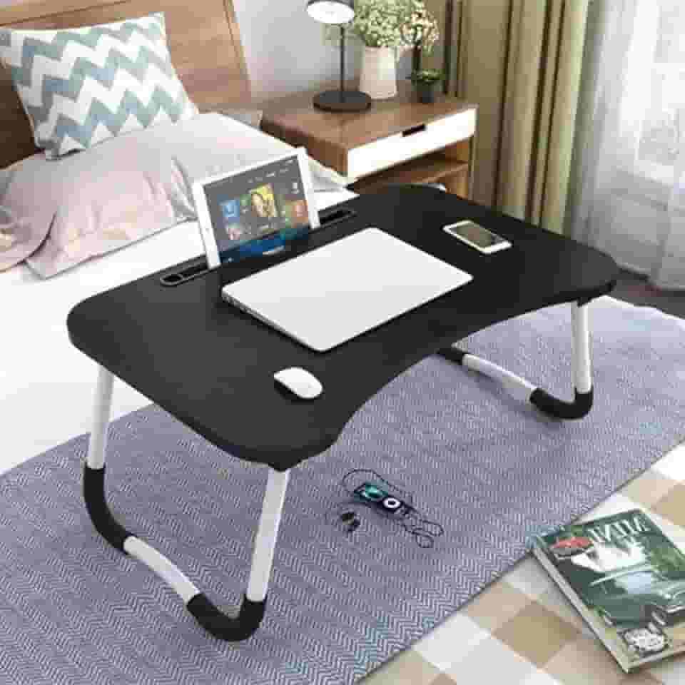 Mesa Dobrável Portátil para Notebook Home Office Apoio Cama Sofá Portátil (Preto)