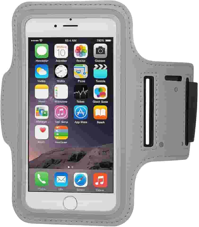 Braçadeira Porta Celular para Corrida Faixa Ajustável e Bolso para Chave (CINZA)