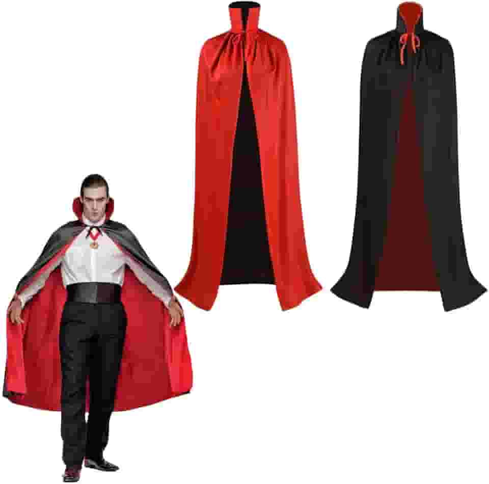 Capa Vampiro Adulto Drácula Halloween Fantasia Gola Alta