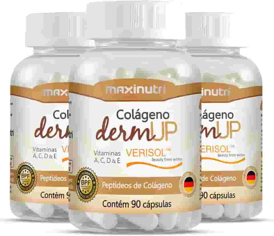 Colágeno Hidrolisado DermUp Verisol - 3 unidades de 90 cápsulas - Maxinutri