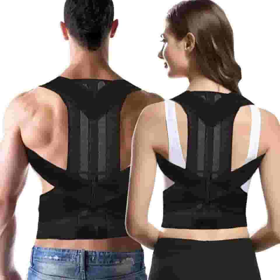 Colete Corretor de Postura Unissex Cinta Ortopédico Coluna Lombar e Clavícula Ajustável para as Costas, Auxílio em Alívio de Dores no Pescoço, Costas, Clavícula e Tensão Lombar (M)…