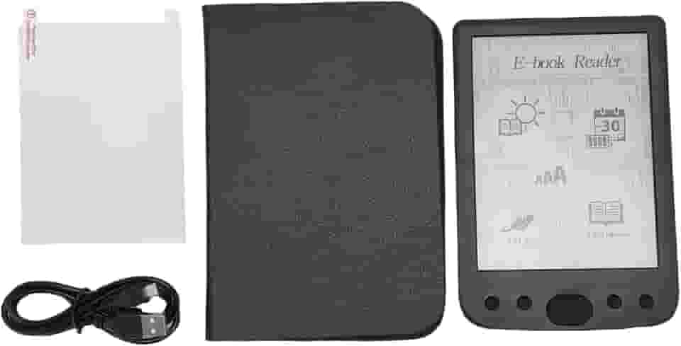 Heayzoki E Leitor, Amigável para Os Olhos de 6 Polegadas 800x600 Touch Screen E Reader Com Estojo de Proteção, Bateria de 2500 MAh, Destaque de Texto, Experiência de Leitura Personalizada (16 GB)