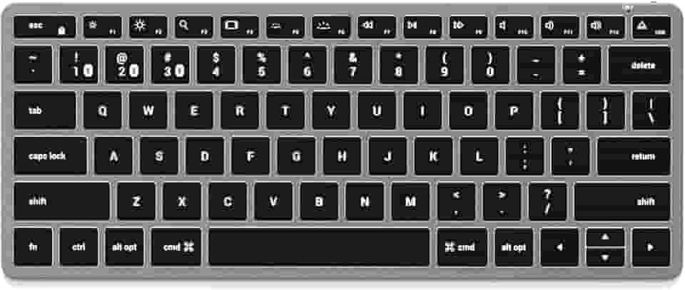 Satechi Teclado Bluetooth Slim Retroiluminado X1 - Teclas iluminadas e emparelhamento multidispositivo - Para M2/ M1 MacBook Pro/Air, M2/ M1 iPad Pro/Air, M2 Mac Mini, iMac M1 (Cinza Espacial)