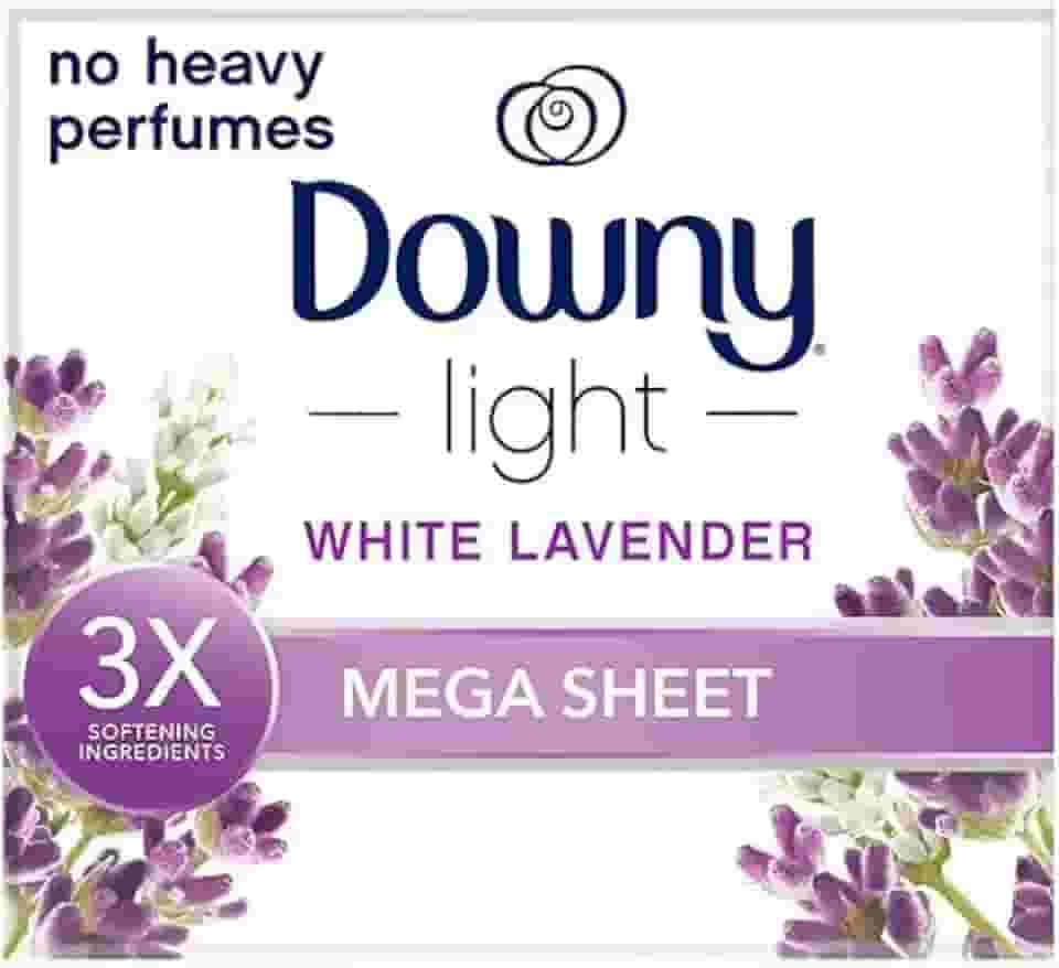 Downy Lenço Amaciante para Secadoras Calm White Lavander Megasheets, 60 Folhas