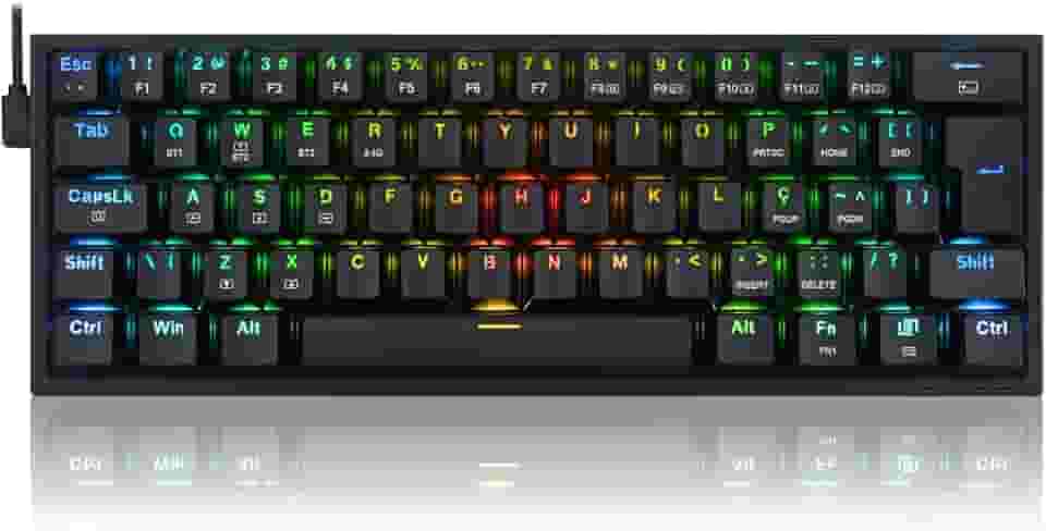 Teclado Mecanico Gamer Redragon Pro RGB Preto Switch Marrom - K616-RGB-B
