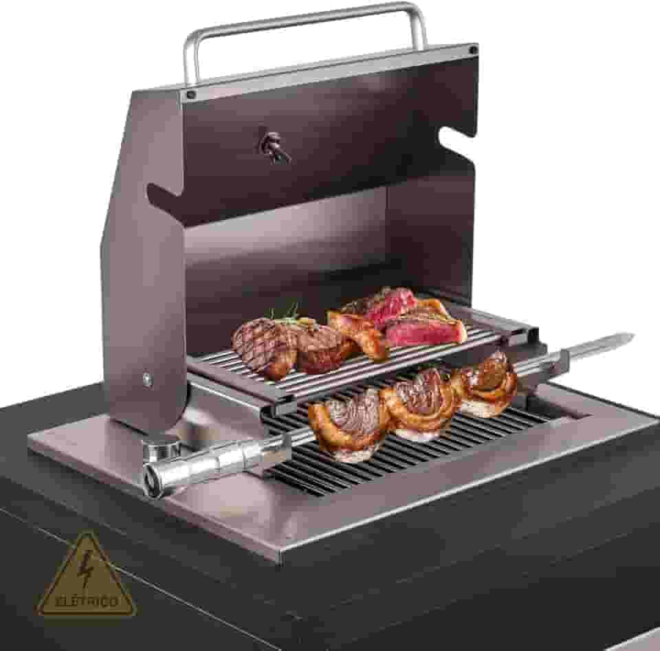 Churrasqueira Elétrica Grill de Embutir com Tampa Diamond Premium 127V Titan