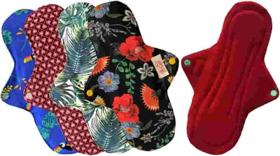 Kit Absorventes ecológicos reutilizável 5 noturno 26cm toque seco Circulare