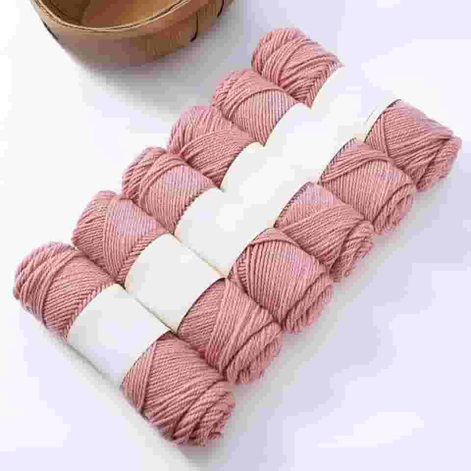 Bolas de fio de lã de mistura média - fio de tricô macio à mão para cachecóis, suéteres e projetos de malha, durável e quente (rosa)