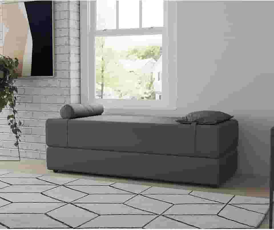 Sofá-Cama Casal 3 Lugares Cecília Linho Grafite