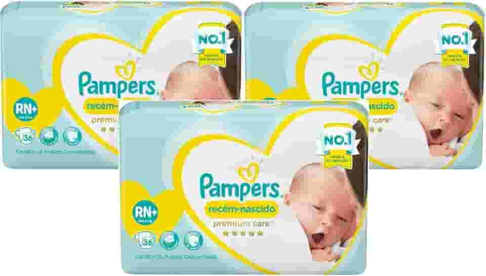 Kit Fraldas Pampers Confort Sec RN - 108 Unidades