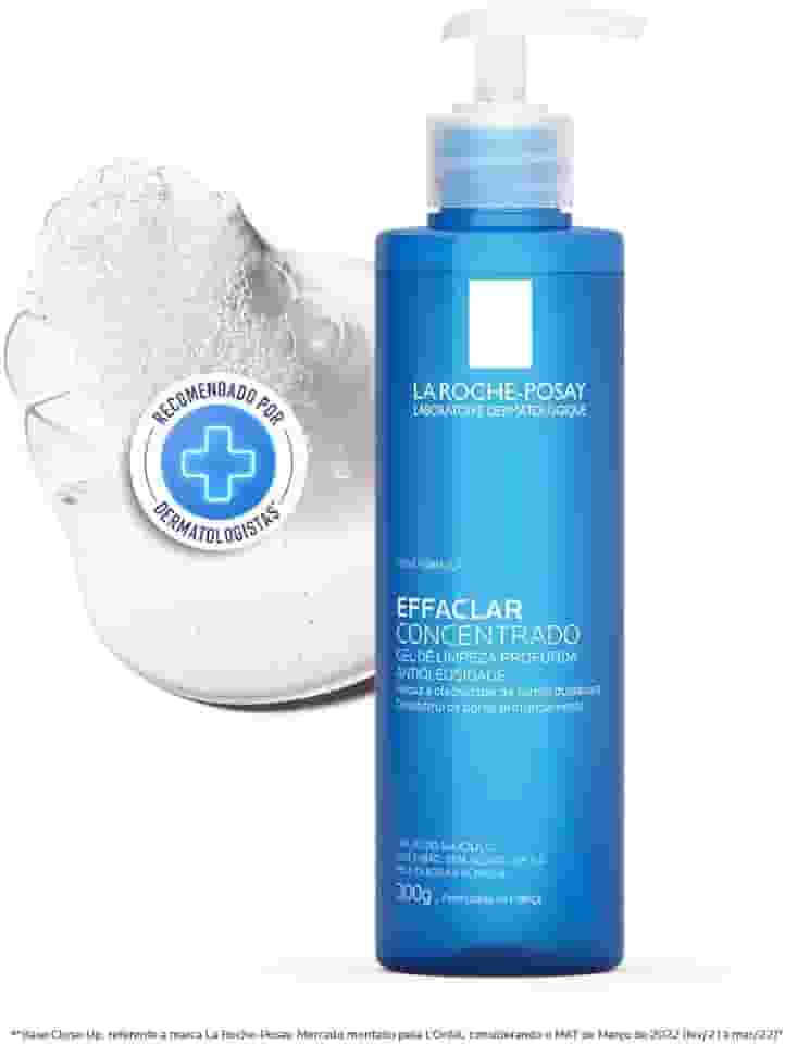 La Roche-Posay Effaclar Gel de Limpeza Facial Antiacne Concentrado com Ácido Salicílico, Zinco e LHA, Limpeza Profunda, Reduz Oleosidade e Desobstrui os Poros, 300ml