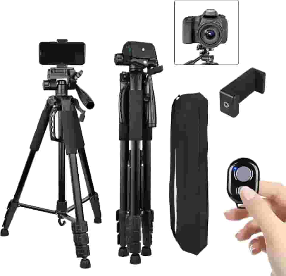 Tripé 1,80m Profissional Universal para Câmera e Celular com Controle Bluetooth