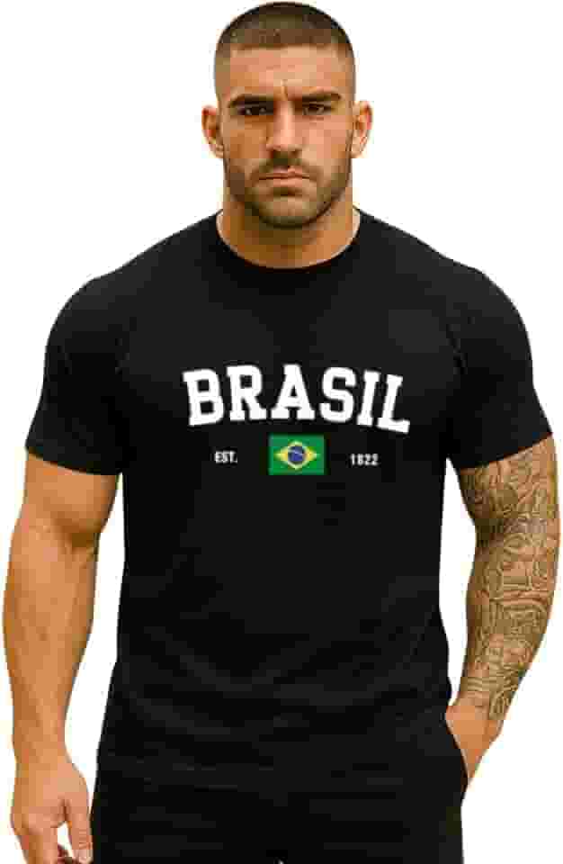 Camiseta Brasil Masculina 100% Algodão Premium Brasil Copa Do Mundo