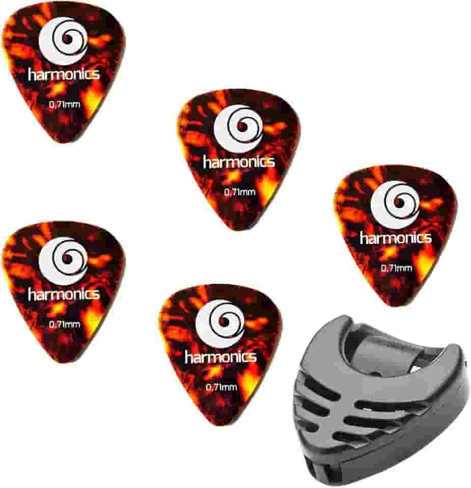 Palhetas De Guitarra Violão Harmonics 071 (5 UNIDADES) + Porta Palheta