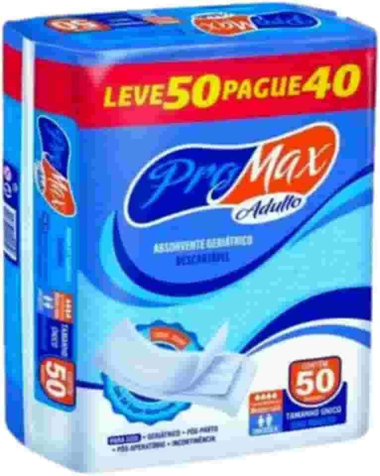 Absorvente Pro Max Adulto Geriatra Pós Parto e Pós Operátório Com 50 Unidades