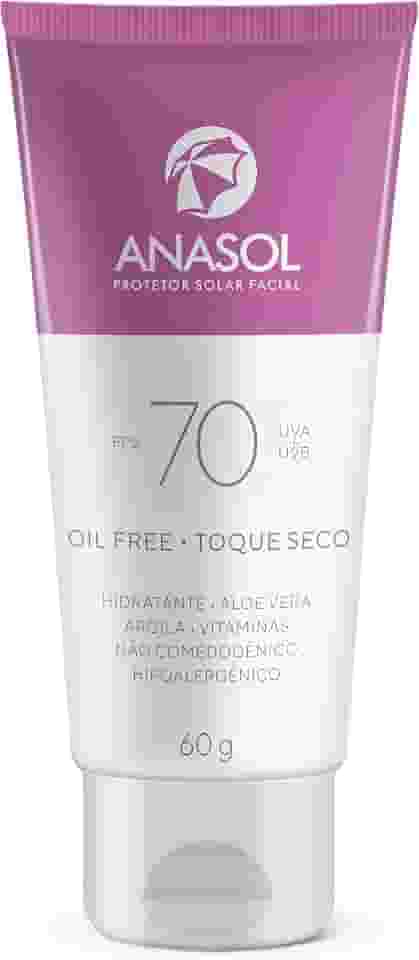 Anasol Protetor Solar Facial Oil Free • Toque Seco FPS70 60g