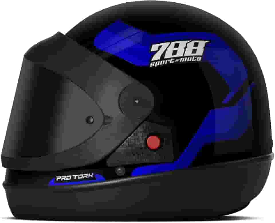 CAPACETE FECHADO PRO TORK SPORT MOTO 788 AZUL TAM. 56 VIS. FUMÊ