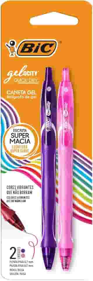 BIC, Caneta em Gel, Gelocity, Quick Dry, Ponta Fina, 2 Cores