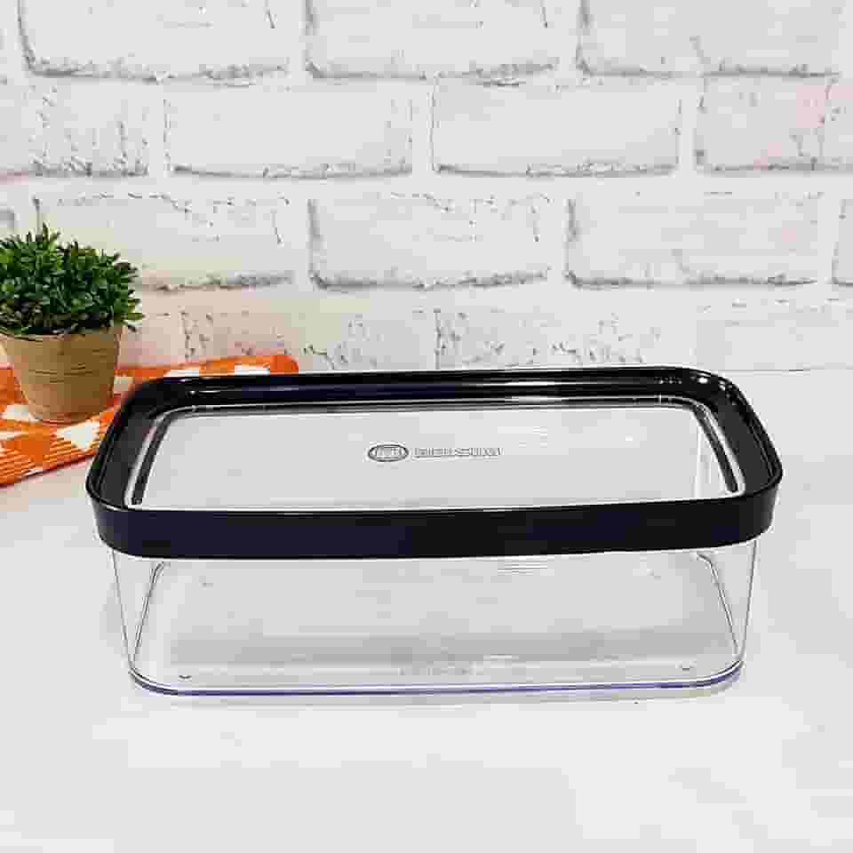 Helsim Pote Hermético para Bolo de Forma (Preto) 1.5L Acrílico Transparente