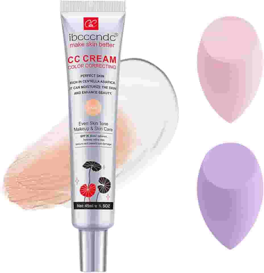 Creme CC corretor de cor, base de creme CC à prova d'água, rica em centella, asiático, base de creme de poros invisíveis e corretivo de poros invisíveis, creme CC hidratante com FPS 740 - 42,5 g (leve