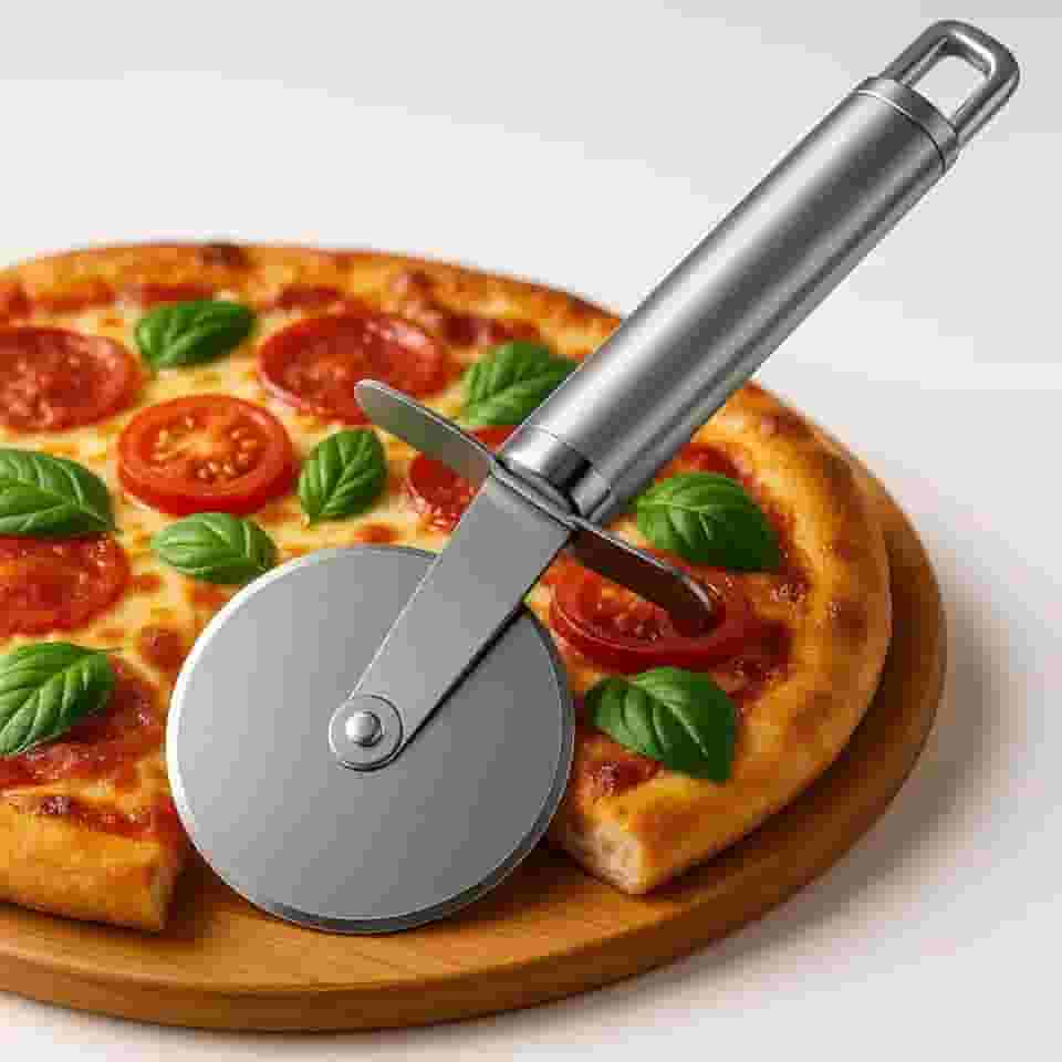 Cortador de Pizza em Aço Inox 21,5 cm - Com Alça para Pendurar Super Prático