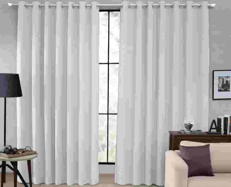 Cortina Tecido Blackout Blecaute Corta Luz Sala Quarto 80% 4,00 X 2,60m (Branco Gelo)