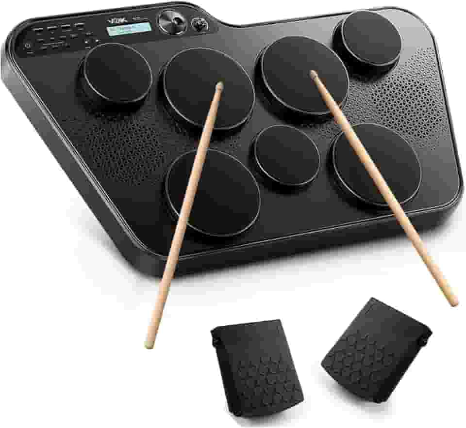 Bateria Eletrônica Portátil 7 Pads Voik BEAT-70 Com Baqueta