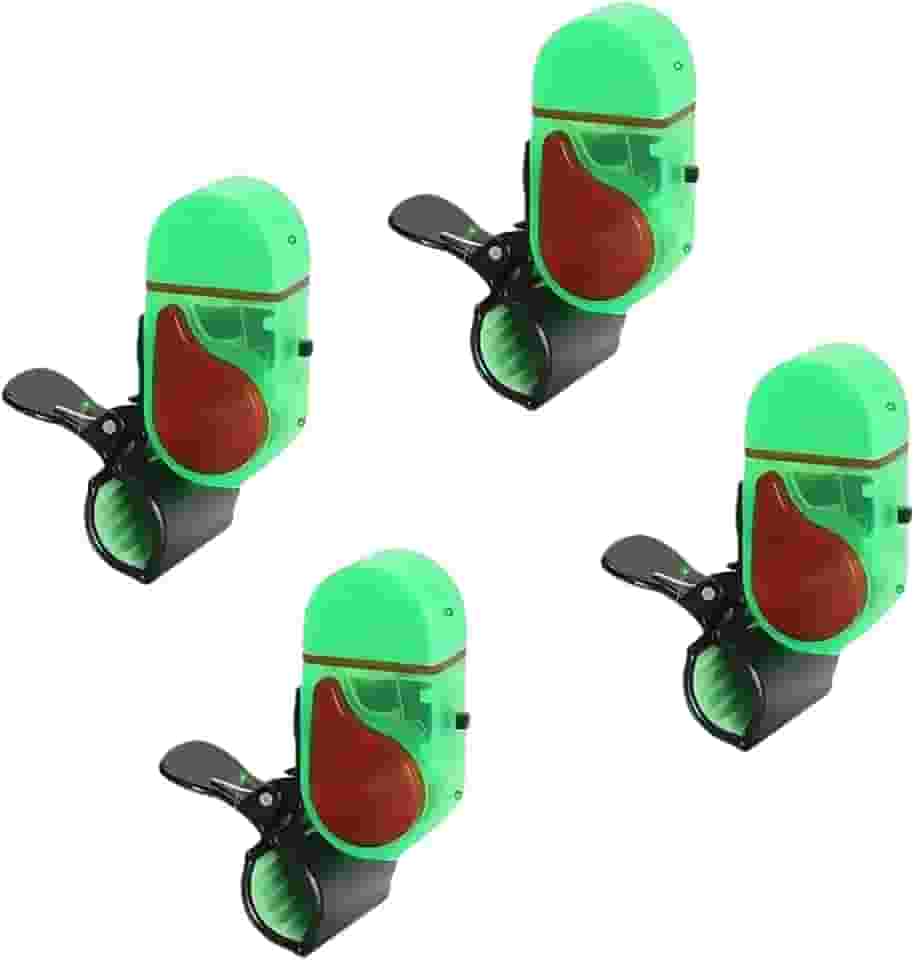 Alarme de mordida de pesca atualizado, alarmes de pesca LED para varas de pesca, sinos de pesca de alta sensibilidade (4 peças)