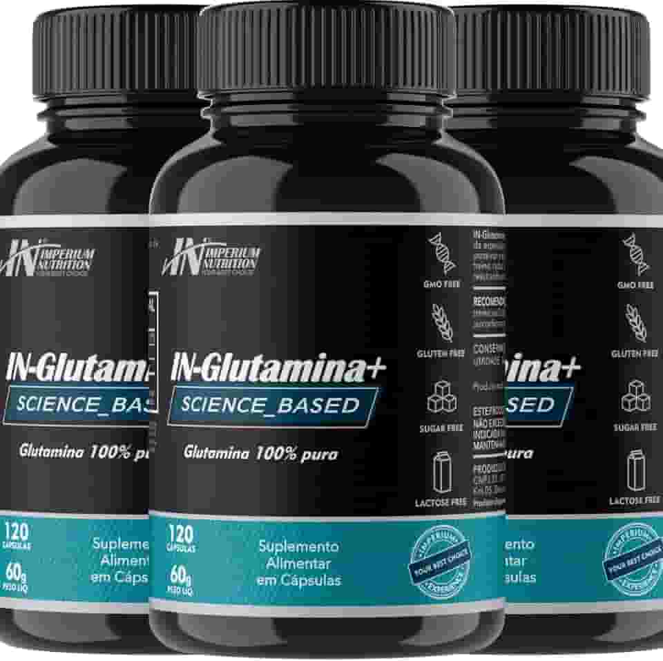 3X Glutamina (360 Cápsulas) IN-Glutamina+ Imperium Nutrition