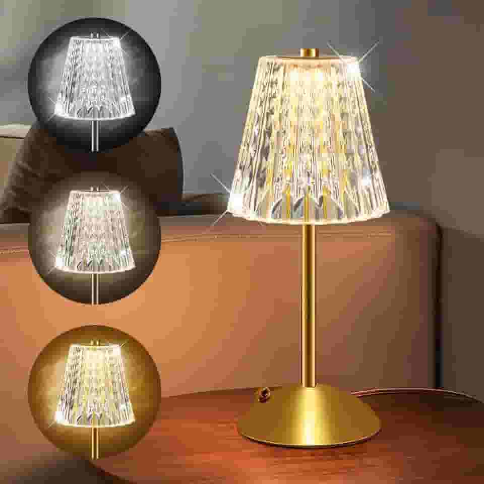 Abajur Quarto Sem Fio, Abajur de Mesa, Luminária Sem Fio Touch Recarregável