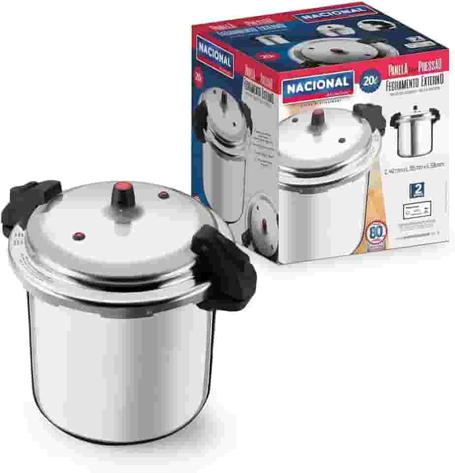 Panela de Pressão Profissional 20L com Fechamento Externo – Alta Capacidade, Alumínio Reforçado, Ideal para Restaurantes e Cozinhas Industriais