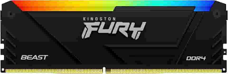 Memória Desktop Kingston Fury Beast RGB 8GB DDR4 3200 Mhz - Preto