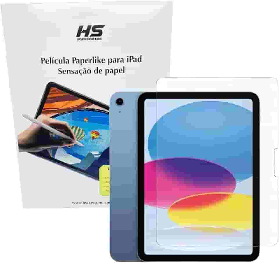 Película p/iPad 11 A16 / 10 Geração A2696 10.9" (2022) Paper Like Fosca Sensação de Papel Anti Reflexo/Não Marca dedo Proteção Contra Riscos C/Kit de Instalação Encaixe Perfeito p/Escrita Desenho