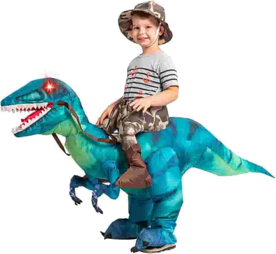 GOOSH Fantasia de dinossauro inflável para crianças, fantasias de Halloween para meninos e meninas, fantasia divertida para festa de Halloween Cosplay