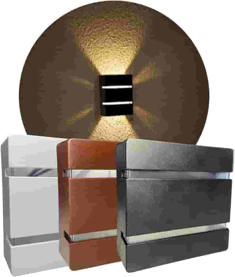 KIT 2 Arandela Slim 2 frisos luminária moderna interna e externa |DEPARTAMENT STORE (MARROM)