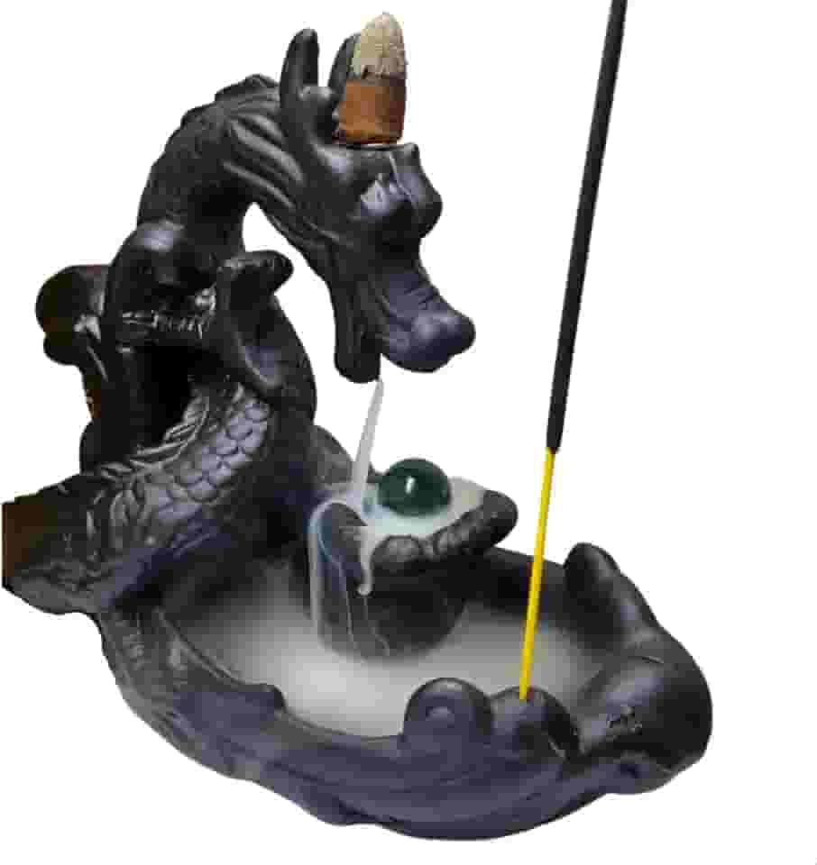 Incensário Cascata e Vareta Dragão Backflow Cascata Refluxo Fumaça invertida Meditação