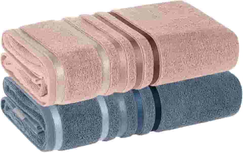 Kit 2 Toalhas de Banho Karsten Gigante Fio Penteado (02 Banhão) - Pétala com Azul Sereno