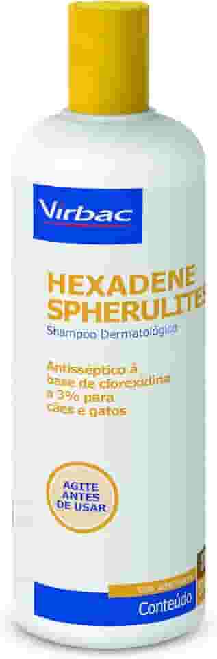 Virbac Hexadene Shampoo Spherulites Tratamento Piodermites para Cães e Gatos 500 mL