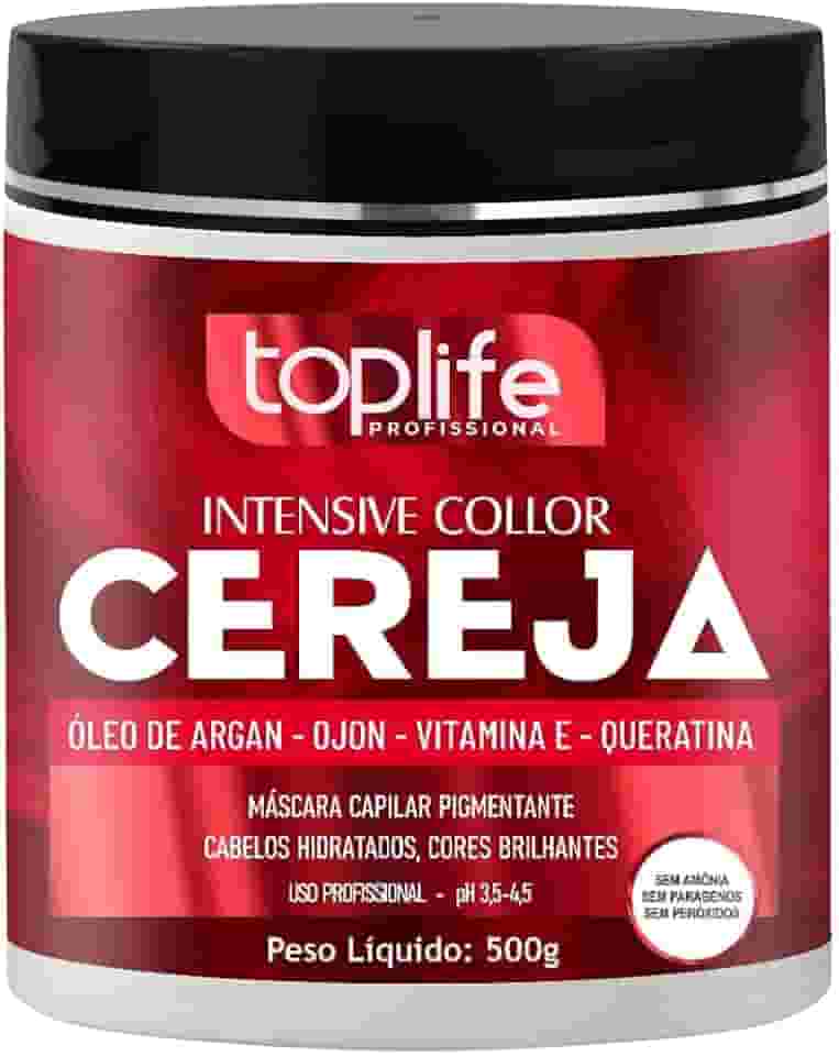 Máscara Matizadora Tonalizante Vermelho Cereja Toplife 500gr
