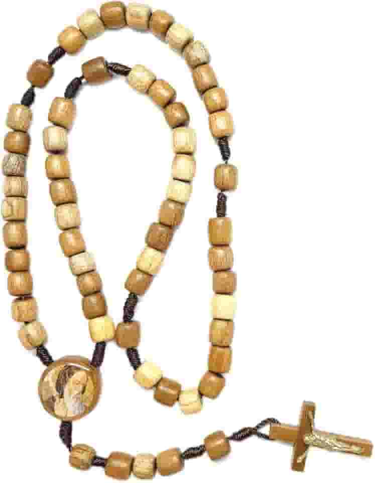 Artcruz Terço de São Bento Madeira Natural Bolas 8 mm