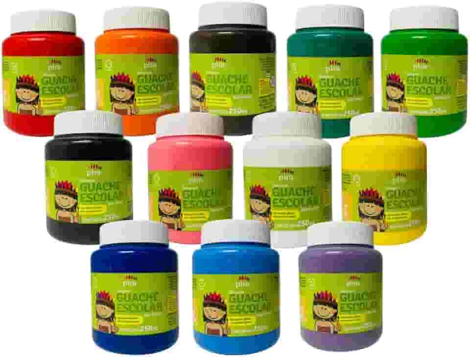 Kit 6/12 Cores Tinta Guache - 250ml (12)