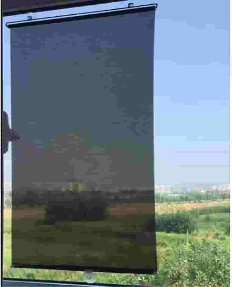 GARNECK Persiana blackout temporária livre - Persianas perfuradas com ventosa de sucção para varanda, cortina blackout portátil para porta de janela 125 x 58 cm