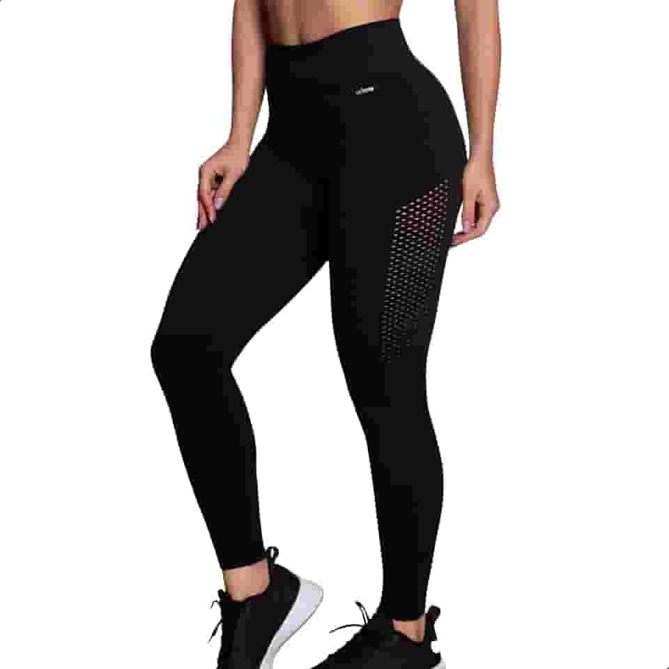Legging Academia Poliamida Cintura Alta Microfuros Sem Costura Fitness Selene